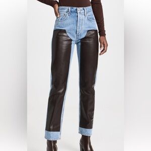 NWT Agolde Ryder Two-Tone Blue and Black Straight Leg Jeans